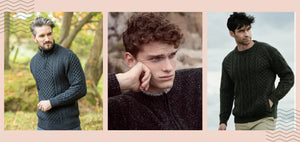 3 images of men wearing sweaters