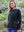 100% Donegal Wool Ladies Contrast Cardigan Army Green