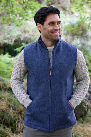 Men’s Wool Blend Gilet – Blue