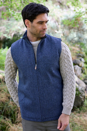 Men’s Wool Blend Gilet – Blue