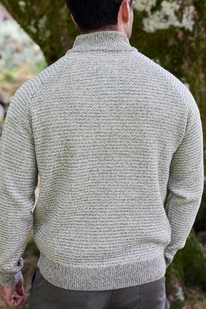 1/2 Zip Wool Blend Sweater in Oatmeal