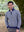 1/2 Zip Wool Blend Sweater - Blue