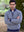 1/2 Zip Wool Blend Sweater - Blue