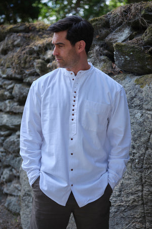 Traditional Grandfather Shirt White