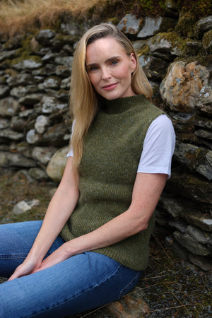 Merino and Mohair Sleeveless Green