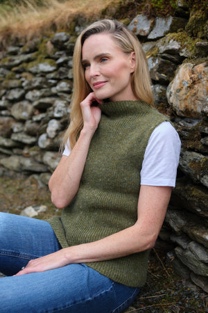 Merino and Mohair Sleeveless Green