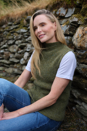Merino and Mohair Sleeveless Green