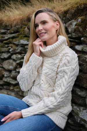 100% Super Soft Merino Wool Cowl Neck - Natural