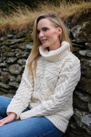 100% Super Soft Merino Wool Cowl Neck - Natural