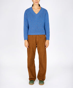 Wool and Cashmere V Neck Sweater - Kayla Sweater Marina