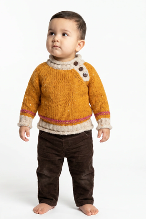 Baby Roll Neck Crew Sweater Mustard