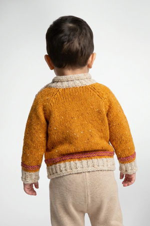 Baby Roll Neck Crew Sweater Mustard