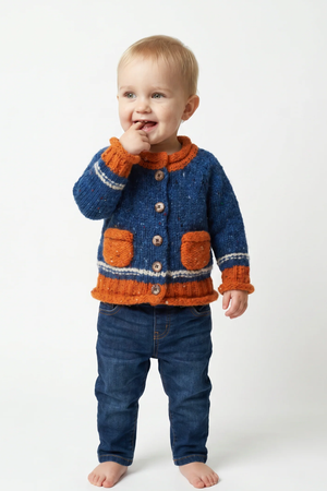 Baby Roll Neck Cardigan Denim