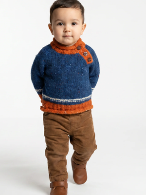 Baby Roll Neck Crew Neck Sweater Blue