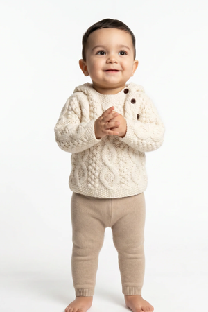 Baby Handknit Irish Aran Hoody