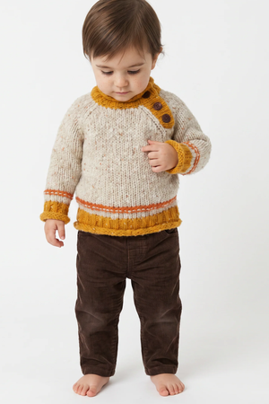 Baby Roll Neck Crew Sweater Natural