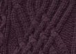 Irish Aran Hooded Coat Damson