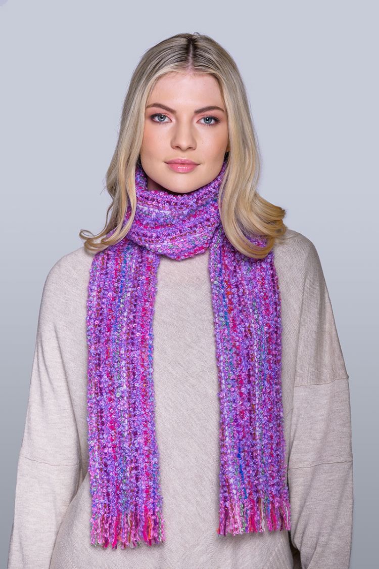 Shops Multicolor Scarf - Purple, Pink, Blue, and Green Scarf - Chunky Knit Scarf - Long Scarf - Ready to Ship