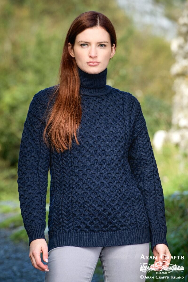 Aran turtleneck sweater hotsell