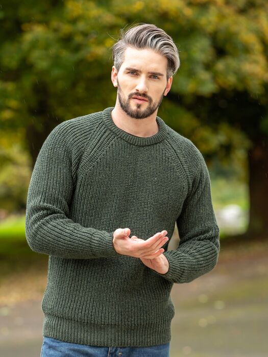 Mens Ribbed Crew Neck Sweater | The Sweater Shop