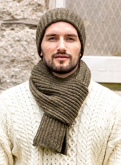 Men's Ribbed Cashmere Scarf
