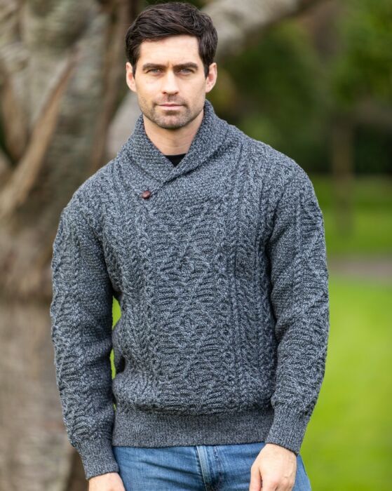 Irish Aran Knitting wool in Slate Grey.