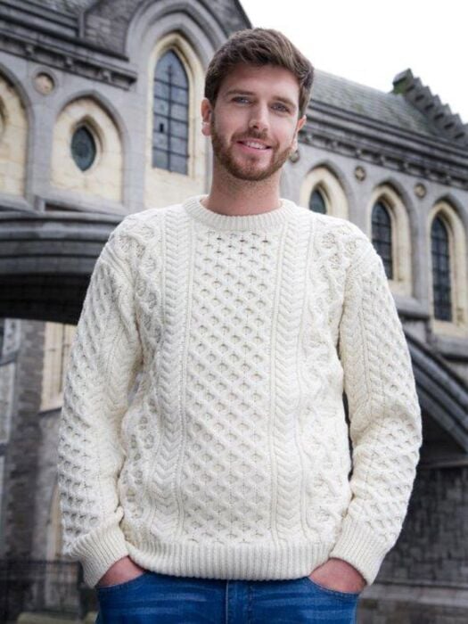 Men's Aran Cable Knit Sweater