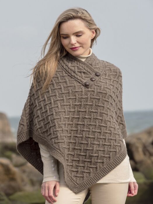 Super Soft Poncho Brown | The Sweater Shop