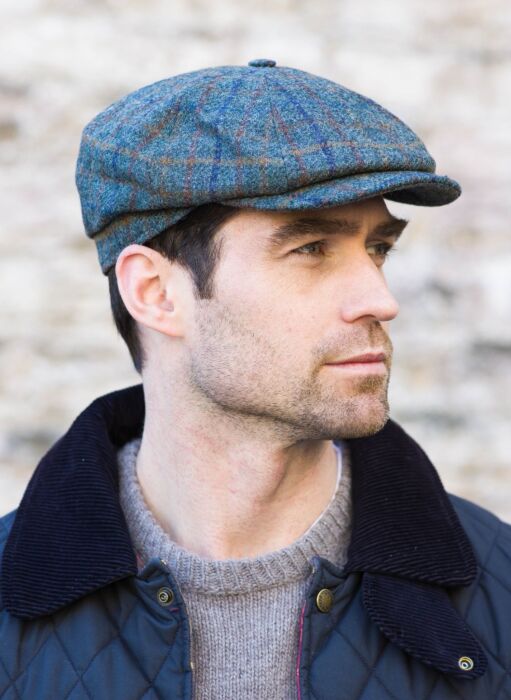 Mens Blue and Yellow Driving Cap | The Sweater Shop