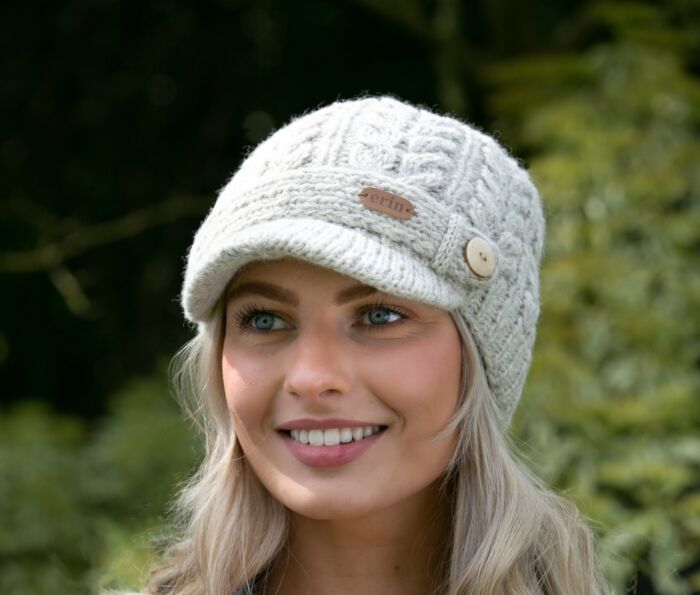 Aran Cable knit Hat - Charcoal