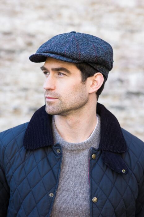 Mens Driving Cap Charcoal Red | The Sweater Shop
