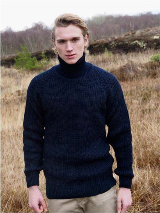 Men's Norrby Wool Sweater - Navy MEN'S