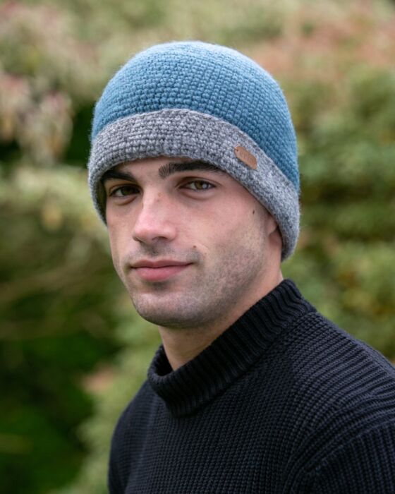 Irish Crochet Hat Denim | The Sweater Shop