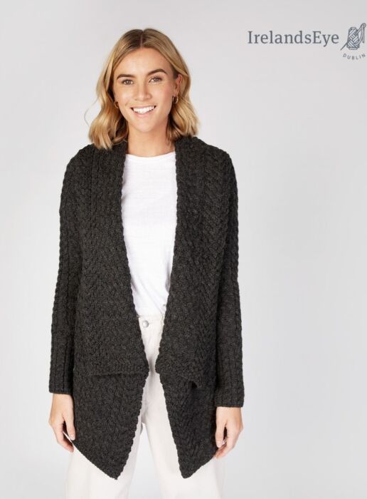 Womens Waterfall Cardigan Graphite | The Sweater Shop