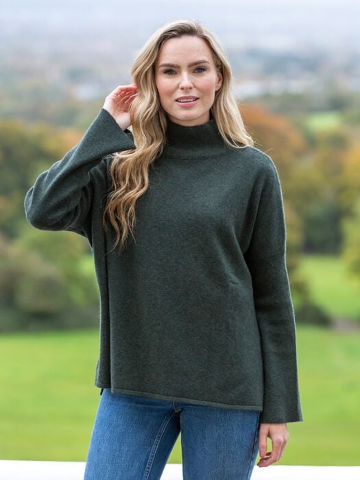 olive green cashmere jumper