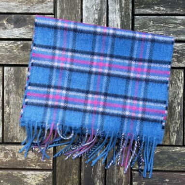 100% Cashmere Scarf Blue Pink