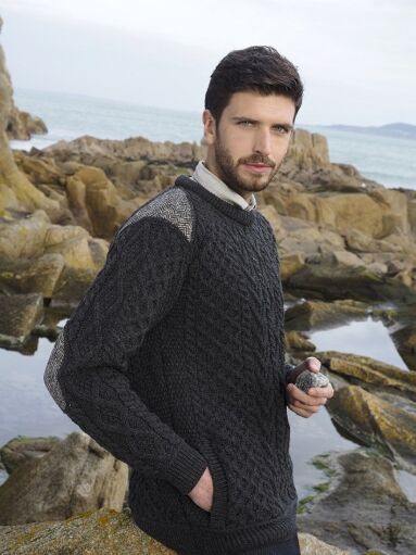 Men's Merino Wool Aran Sweater - Aran Sweaters Direct