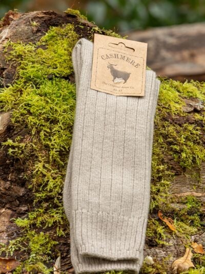 Luxury Mens Cashmere Socks - Beige (Size 40-45)