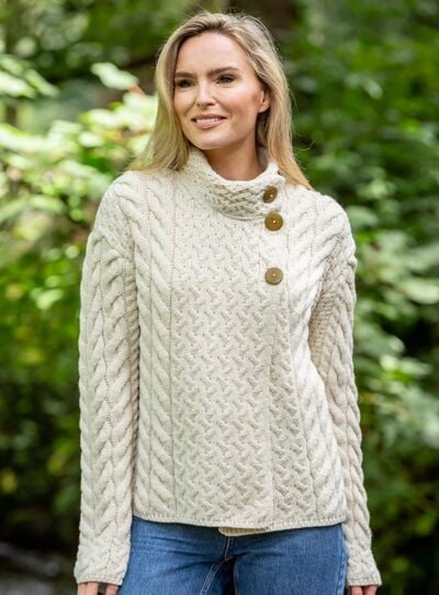 Super Soft Aran Button Cardigan