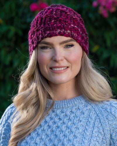 Handmade in Ireland - Super Soft Merino Wool Hat Fuschia