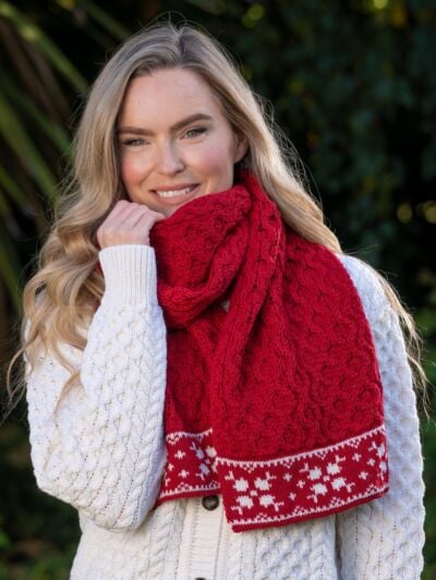 Irish Christmas Scarf Red