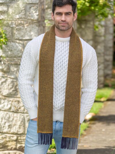 Wool and Cashmere Herringbone Scarf - 2444