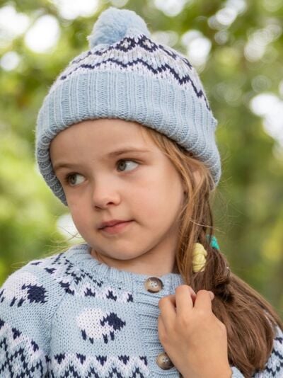 Kids Fairisle Hat - Blue