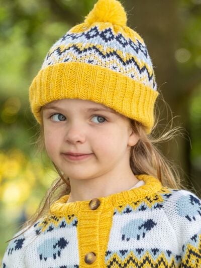 Kids Fairisle Hat - Yellow