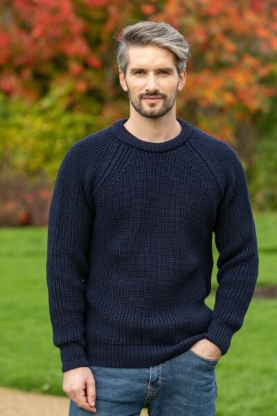 Fisherman Rib Sweater Navy