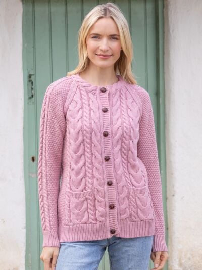 Irish aran Cardigan Rose