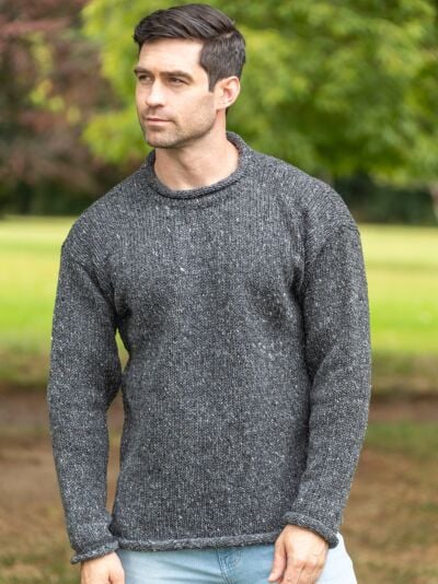 Donegal Roll Neck Sweater Dark Grey