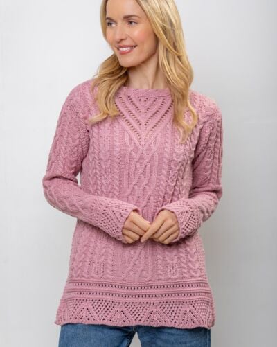 Pink Tunic Sweater Merino Wool