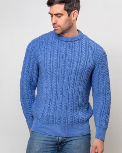 Heavyweight Extra Fine Merino Wool Sweater Sky Blue