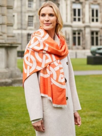 Double Weave Celtic Scarf Orange